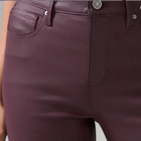 WHBM HR Coated Skinny Jeans in Black Cherry sz 2 S NWT - Picture 4 of 8